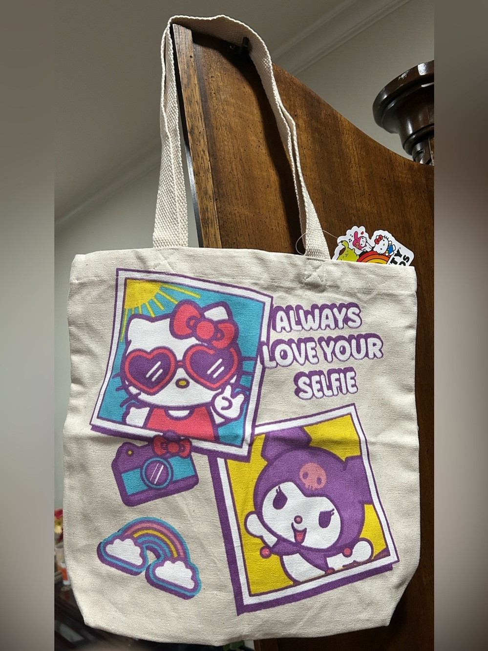 Hello Kitty & Friends Canvas Tote “Always Love Your Selfie.” NWT